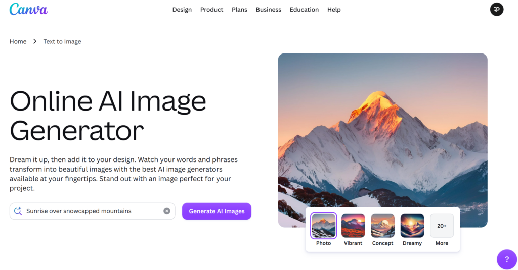 Canva ai image generator