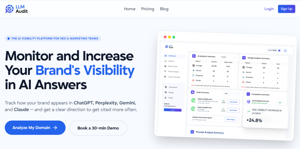 Best llm seo tool llmaudit.ai